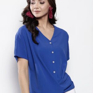 DOROTHY PERKINS Women Blue Solid Top