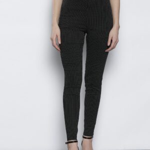 DOROTHY PERKINS Black  White Skinny Fit Striped Treggings