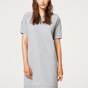 ESPRIT Women Grey Melange Solid Sweatshirt Dress