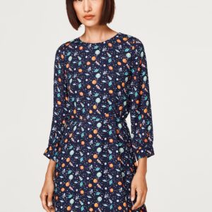 ESPRIT Women Navy Blue Printed A-Line Dress