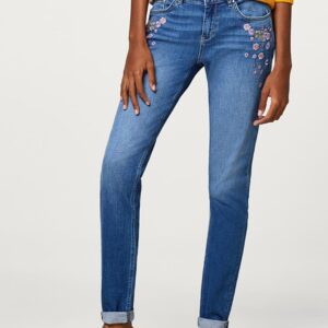 ESPRIT Women Blue Boyfriend Fit Mid-Rise Clean Look Stretchable Jeans