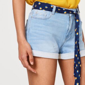 ESPRIT Women Blue Solid Regular Fit Denim Shorts