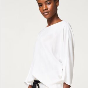 ESPRIT Women White Solid Styled Back Top