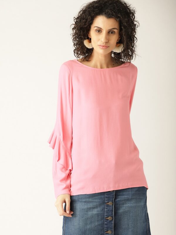 ESPRIT Women Pink Solid Top