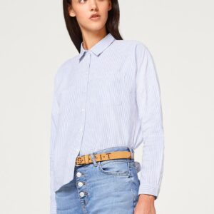 ESPRIT Women Blue  White Regular Fit Striped Casual Shirt