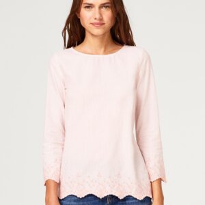 ESPRIT Women Pink  Off-White Striped Top