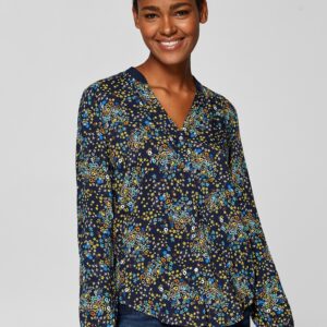 ESPRIT Women Navy Blue Regular Fit Printed Casual Shirt