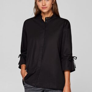 ESPRIT Women Black Regular Fit Solid Casual Shirt