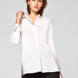 ESPRIT Women White Solid Shirt Style Top