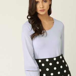 ESPRIT Women Blue Solid Top