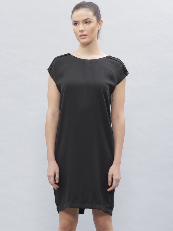 ether Women Black Solid Shift Dress