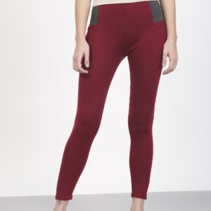 ether Burgundy Ankle-Length Leggings