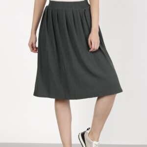 ether Women Charcoal Grey A-Line Skirt