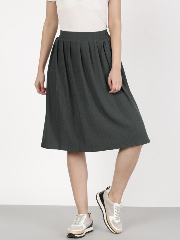 ether Women Charcoal Grey A-Line Skirt