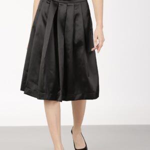 ether Black A-Line Pleated Skirt