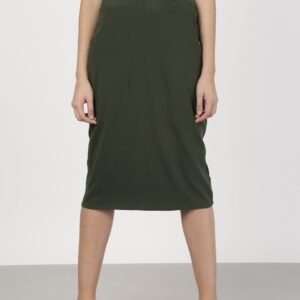 ether Olive Green Pencil Skirt