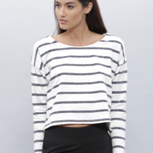 ETHER White Striped Sweatshirt