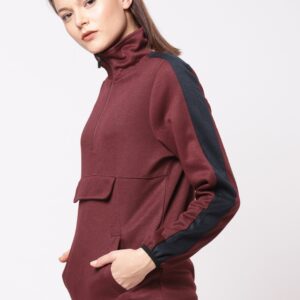 ether Women Burgundy Solid Sweatshirt