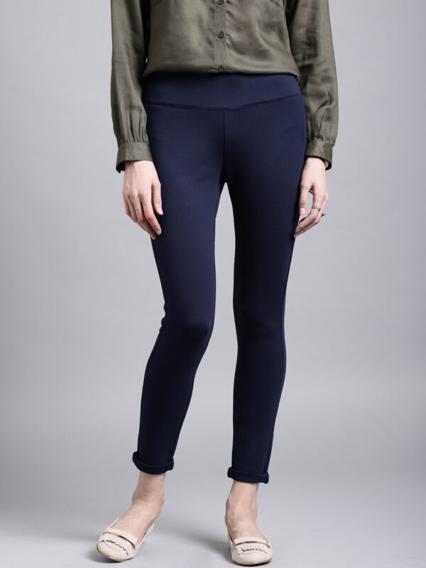 ETHER Navy Four-Way Stretch Trousers