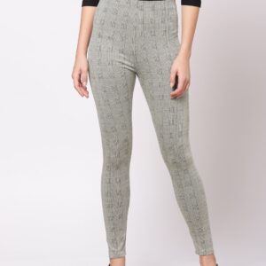 Ether Women Grey  Black Checked Treggings