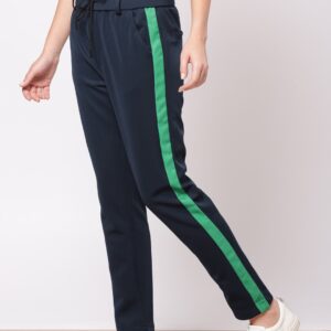 ether Women Navy Blue Regular Fit Solid Regular Trousers