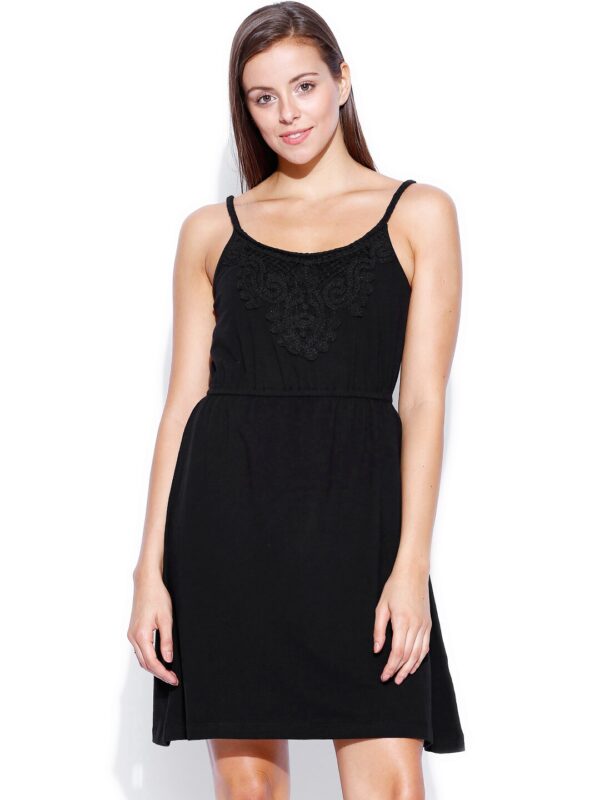 Flying Machine Black Fit  Flare Dress