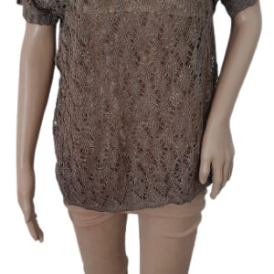 Brown Self Design Regular Top