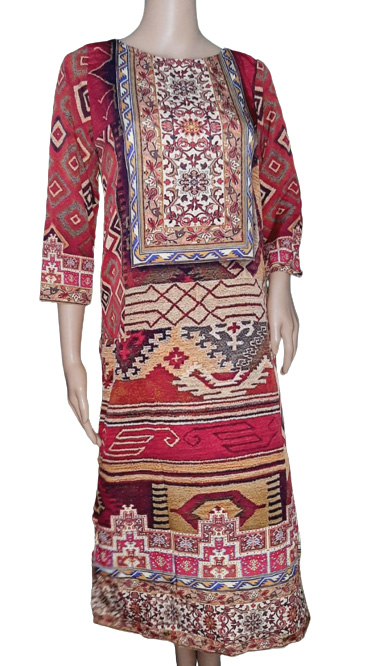 Maroon Printed Kurta