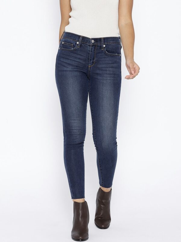 GAP Women Blue Skinny Fit Mid-Rise Clean Look Stretchable Jeans