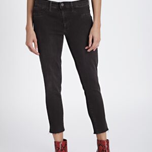 GAP Women Black Mid Rise Favorite Ankle Jeggings with Raw Hem