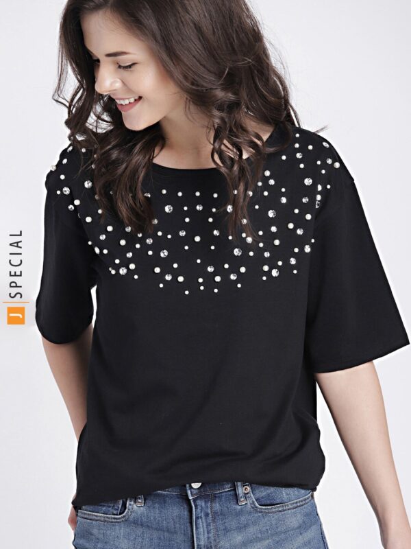 Gap Black Embellished Top