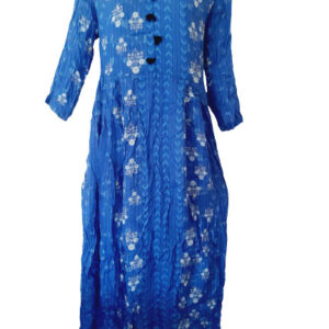 Blue Printed Maxi Dress