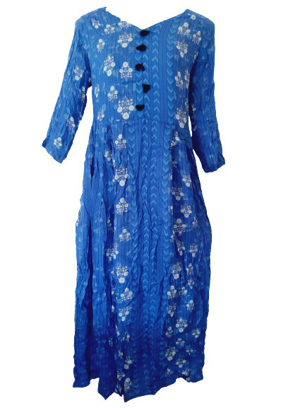 Blue Printed Maxi Dress