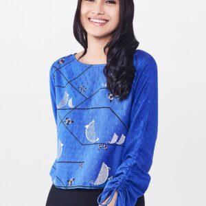 Global Desi Women Blue Printed Top