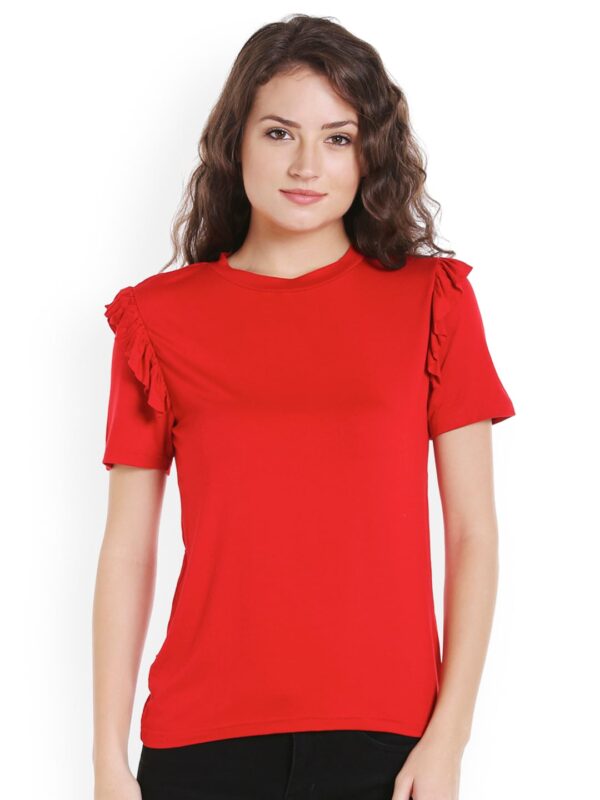 Globus Women Red Solid Top