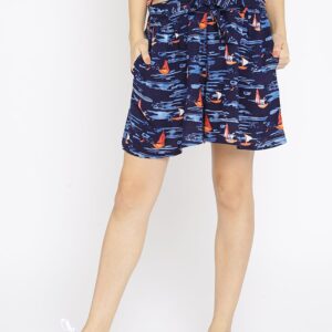 Ginger by Lifestyle Women Navy Blue Printed Shorts