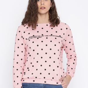 Ginger by Lifestyle Women Pink  Black Printed Sweatshirt