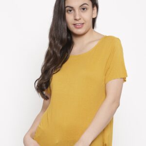 Ginger by Lifestyle Women Mustard Solid Styled Back Top