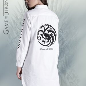 Game of Thrones by Kook N Keech Women White Regular Fit Printed Casual Shirt