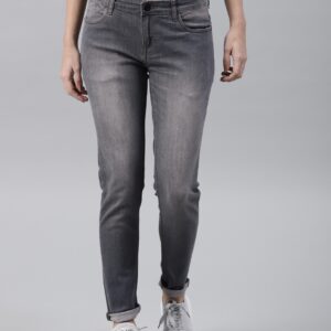 HRX by Hrithik Roshan Women Grey Skinny Fit Mid-Rise Clean Look Stretchable Jeans