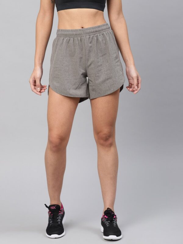 HRX by Hrithik Roshan Women Charcoal Grey Solid Regular Fit Sports Shorts