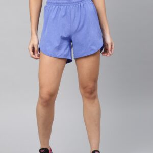 HRX by Hrithik Roshan Women Blue Solid Regular Fit Sports Shorts