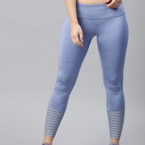 HRX by Hrithik Roshan Women Blue Solid Running Tights