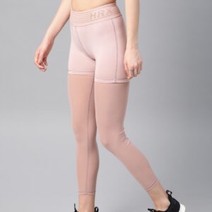 HRX by Hrithik Roshan Women Pink Semi-Sheer Running Tights