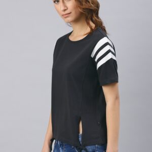 HRX by Hrithik Roshan Women Black Solid Boxy Top