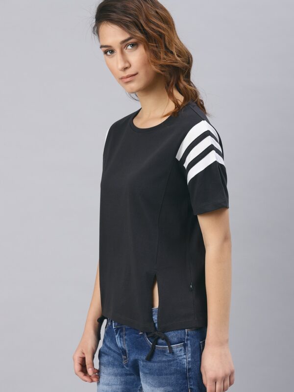 HRX by Hrithik Roshan Women Black Solid Boxy Top