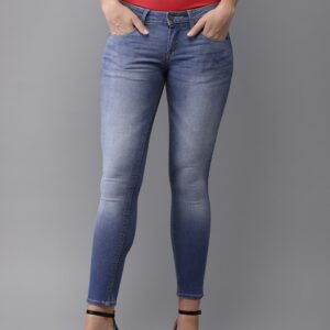 HERENOW Women Blue Skinny Fit Mid-Rise Clean Look Stretchable Jeans