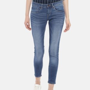 HERENOW Women Blue Skinny Fit Mid-Rise Clean Look Stretchable Jeans