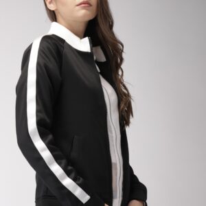 Harvard Women Black Solid Bomber