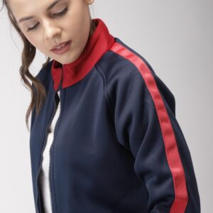 Harvard Women Navy Blue Solid Bomber